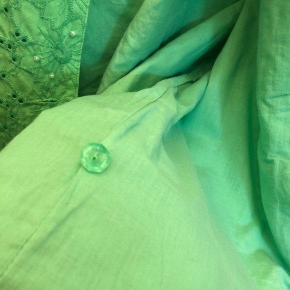 Quacker Factory green jacket with pearls, L - Picture 11 of 12